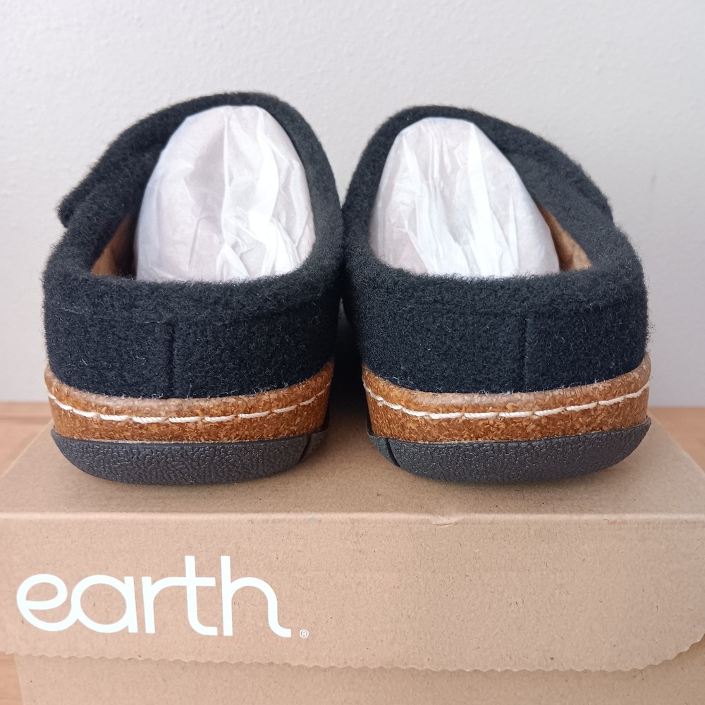 Earth Ezra Clogs Womens 6.5 Black New Felt Cork Midsole Slip On Mules ETEZRA2 - Picture 3 of 9